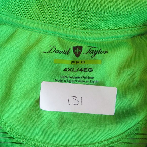 DAVID TAYLOR SIZE 4XL GREEN PRO GOLF SHIRT POLO #131 - Picture 5 of 6